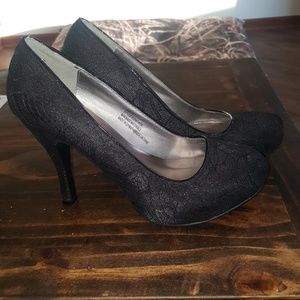 Black Lace Maurices High Heels